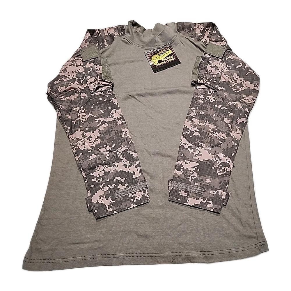 NEW Voodoo Tactical Combat Olive Camo Long Sleeve Shirt Mock Turtleneck Cotton M